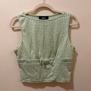 NWT Cider Green Gingham Tank Top